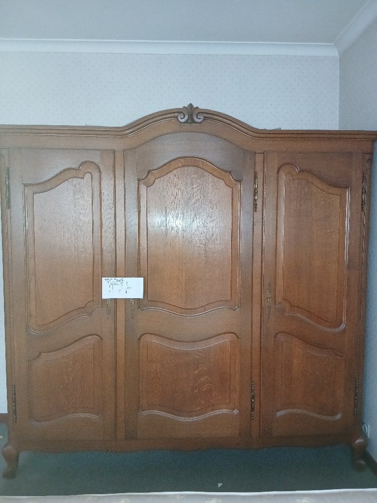 Vintage kleerkast slaapkamer, Enlèvement, Utilisé, Chêne, Avec tiroir(s)