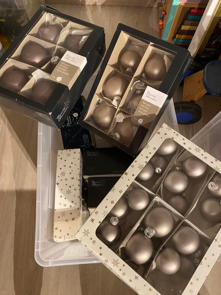 Grote set glazen kerstballen, Ophalen, Zo goed als nieuw