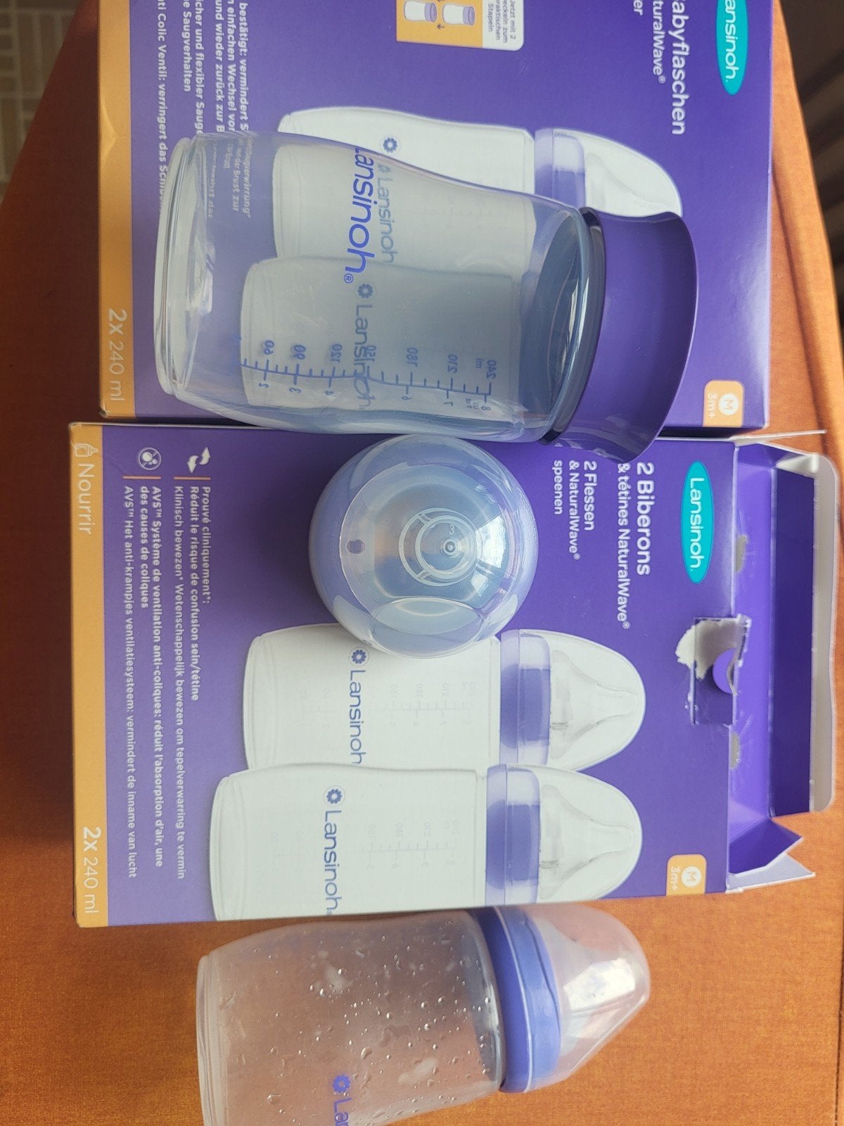 lansinoh 240ml 3m+ M, Kinderen en Baby's, Ophalen of Verzenden, Nieuw, Babyfles