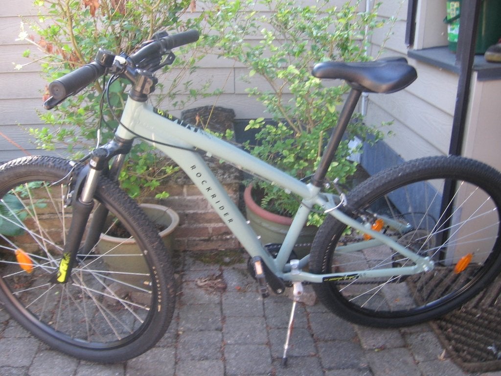 26 inch grijze aluminium rockrider jongensfiets, Fietsen en Brommers, Velgrem, Zo goed als nieuw, Rockrider (Decathlon), Handrem