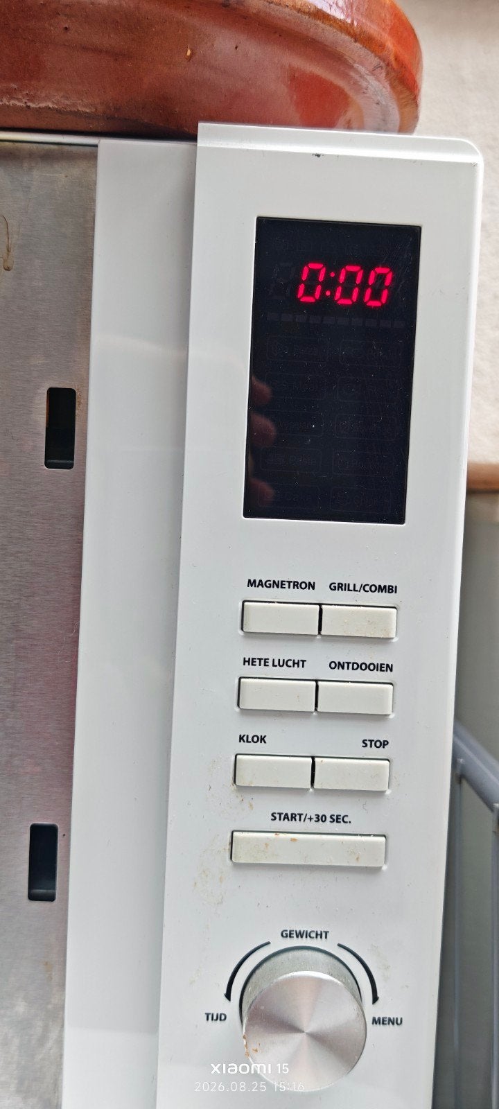 Witte combi-microgolfoven met grill & heteluch, Ophalen, Grill, Combi-microgolfoven, Draaiplateau