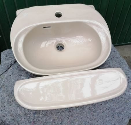 vintage wastafel lavabo + aflegbord Bahama 70er, Ophalen, Huis en Inrichting