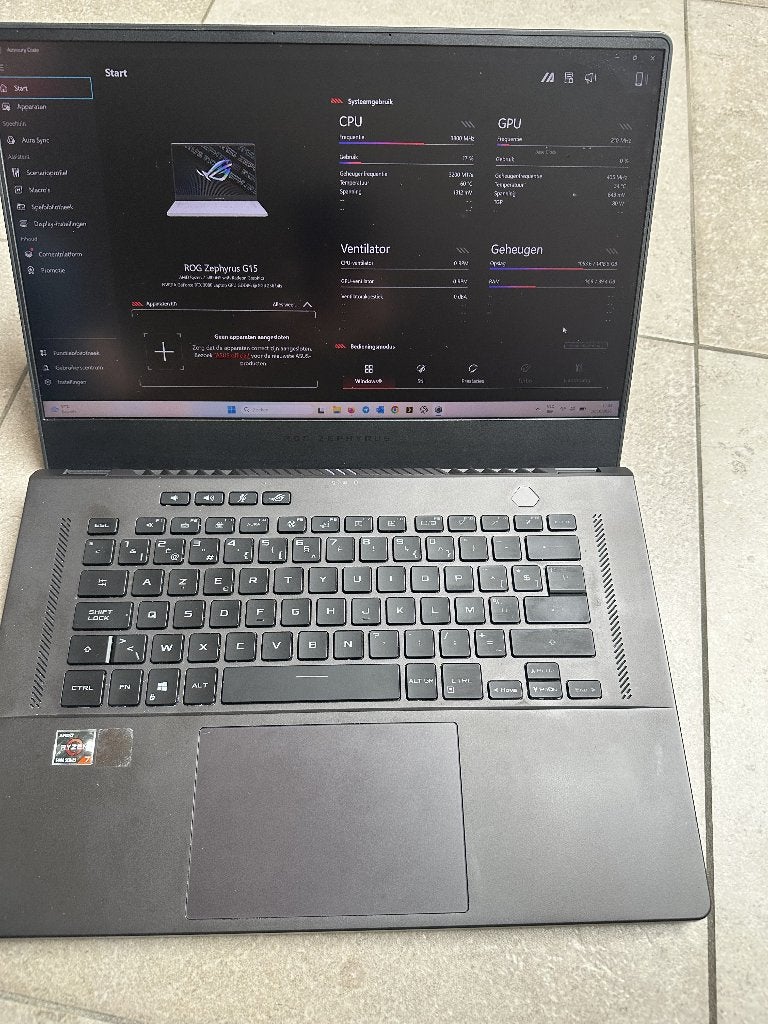 Asus ROG Zephyrus Geforce 3080 laptop Ryzen 7 5800HS 40GB, Informatique & Logiciels, 32 GB, Utilisé, SSD, Azerty