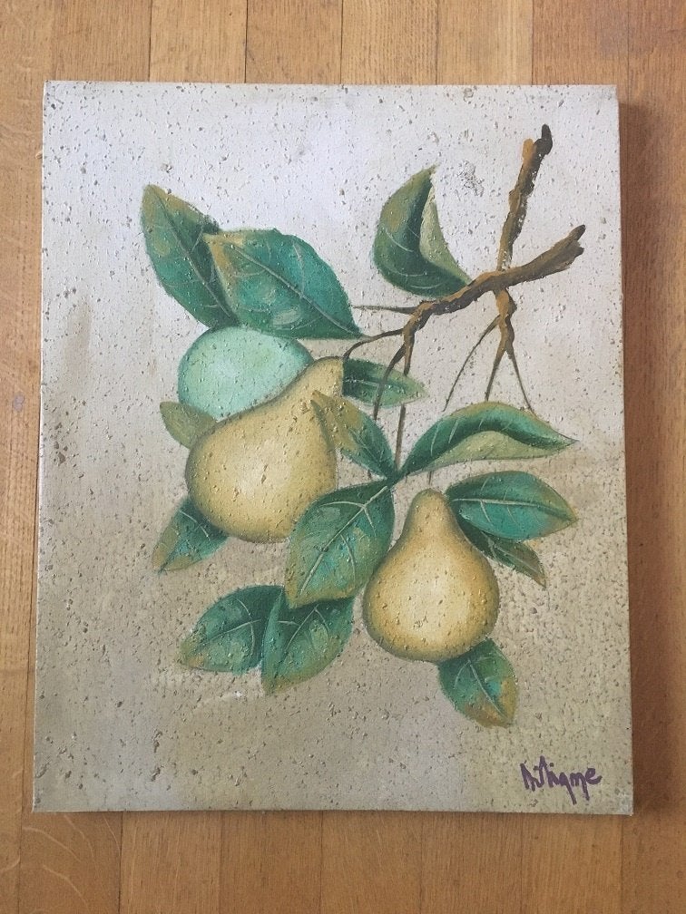 Peren in olieverf op canvas, Antiquités & Art, Art | Peinture | Moderne, Enlèvement, Peinture à l'huile, Nature morte
