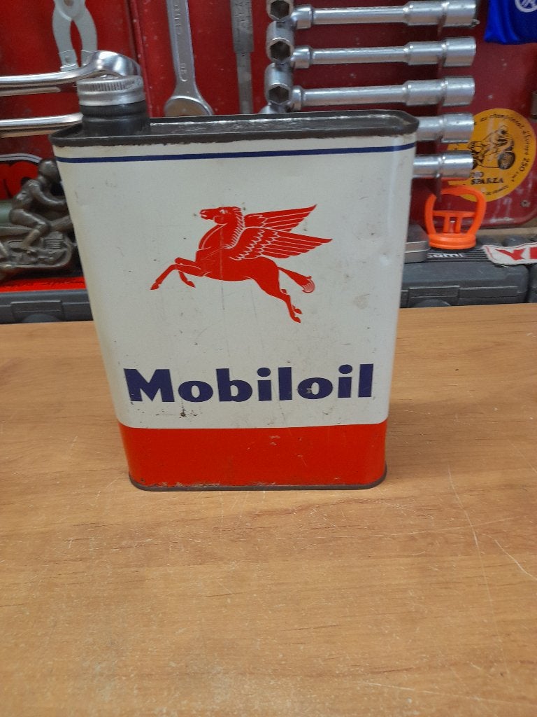 ancien bidon huile vide mobil mobiloil, Collections, Marques & Objets publicitaires, Envoi, Utilisé, Autres types