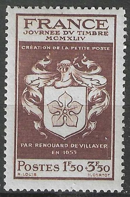 Frankrijk 1944 - Yvert 668 - Dag van de Postzegel (PF), Postzegels en Munten, Postzegels | Europa | Frankrijk, Postfris, Verzenden