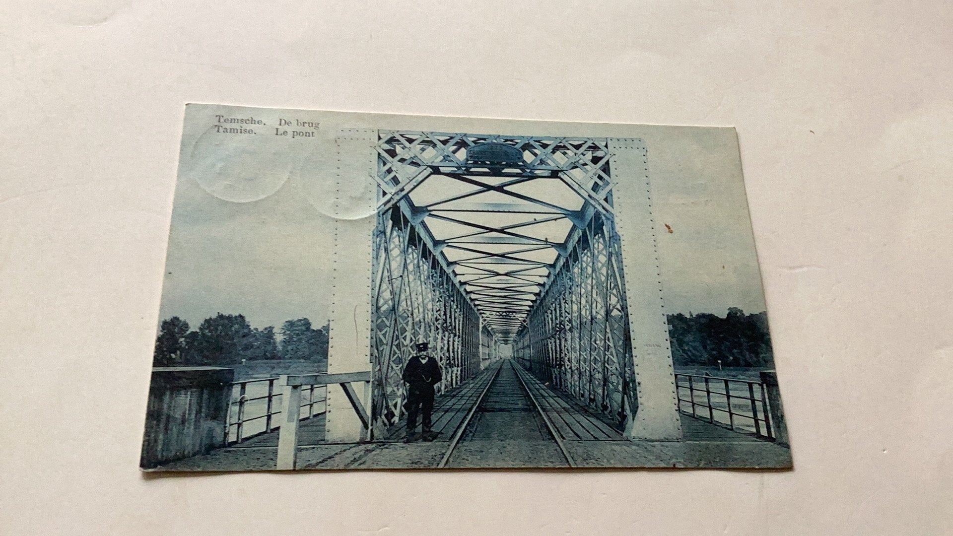 Temsche De Brug echte kaart uit 1910 met 2 postzegels, Ophalen of Verzenden, Gelopen