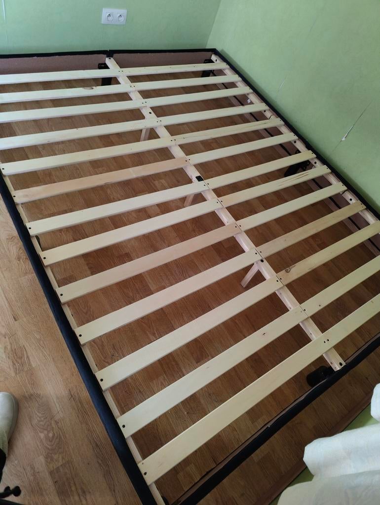 Zwart suede bed frame 160/210cm, Ophalen