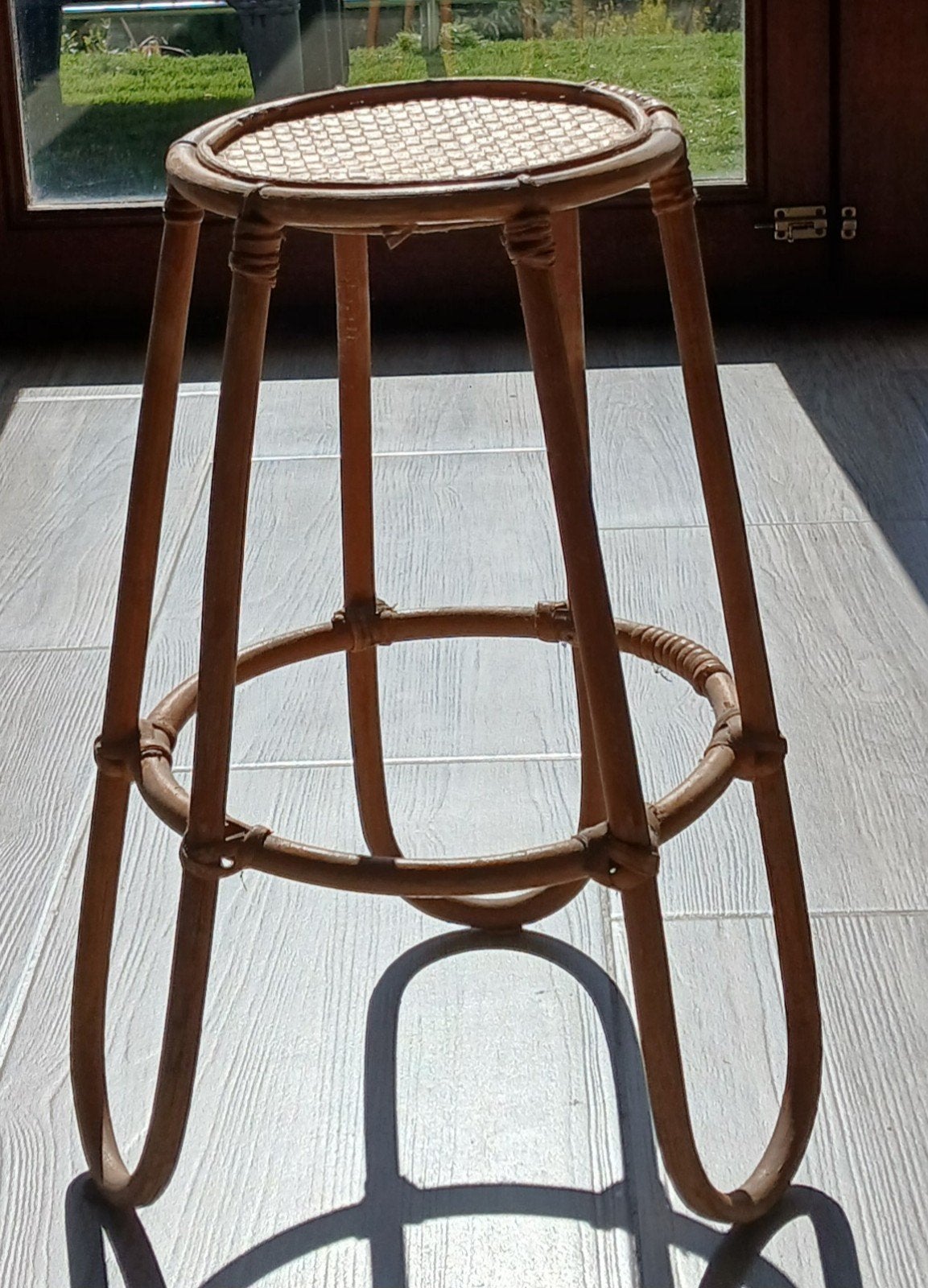 Tabouret de bar scandinave en rotin de style bohème vintage, Maison & Meubles, Enlèvement