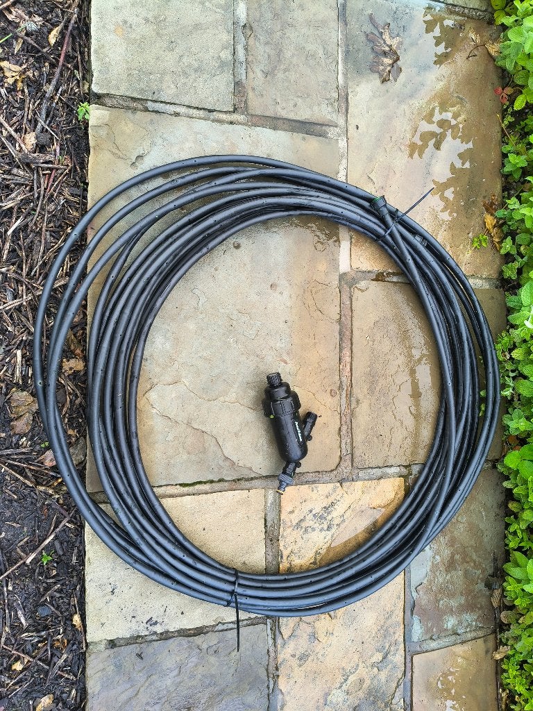2x Druppelslang met filter - 25m+32m, Ophalen, Gebruikt