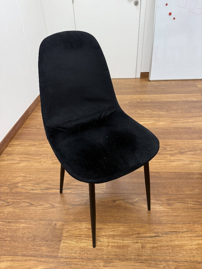 Casa SILKE Moderne Zwart Velvet Eetkamerstoel, Maison & Meubles, Chaises, Zwarte Velvet, Comme neuf, Enlèvement, Cinq, Six Chaises ou plus