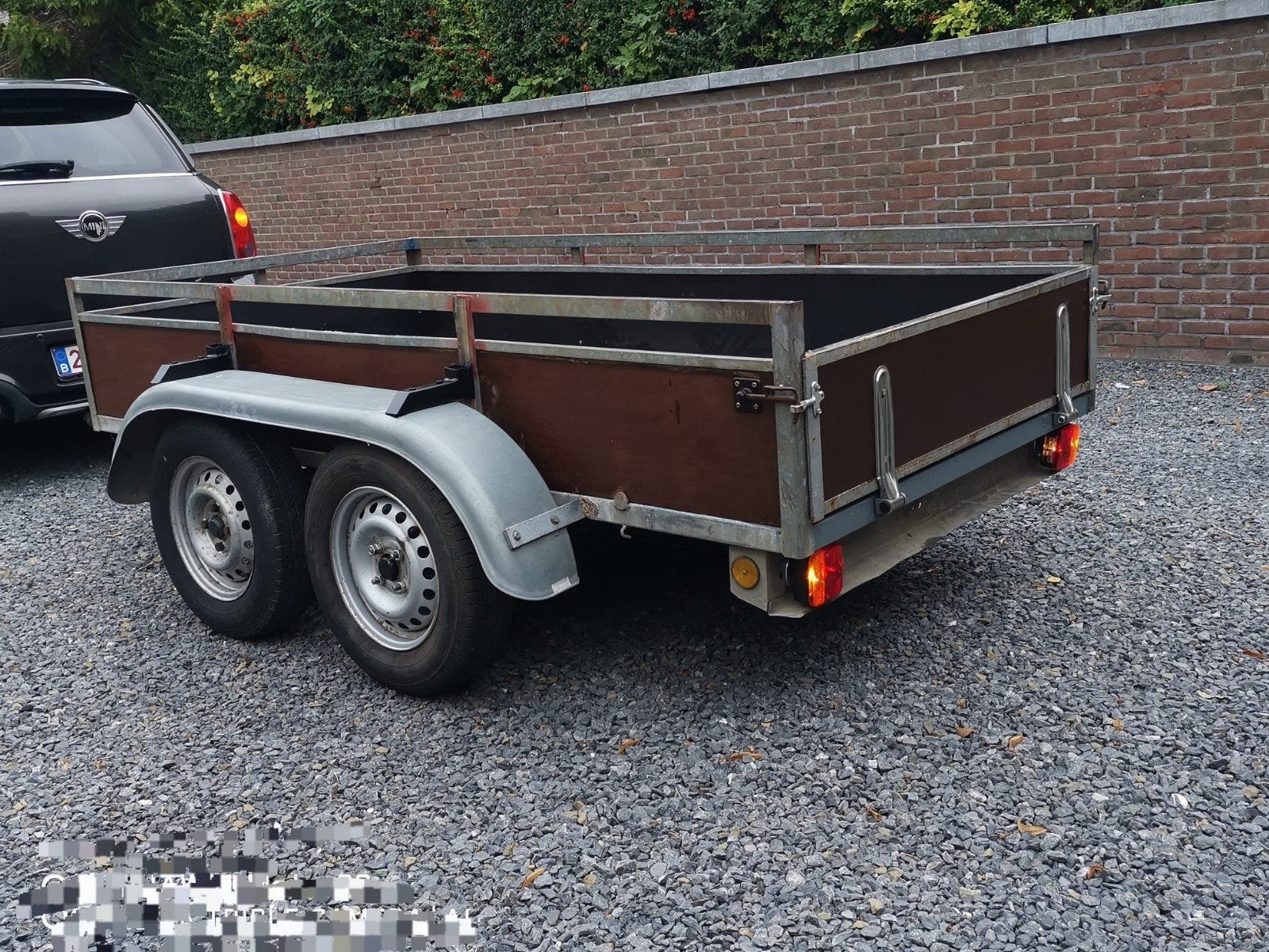Remorque aanhanger double essieux 750kg  2M50X1M25, Enlèvement