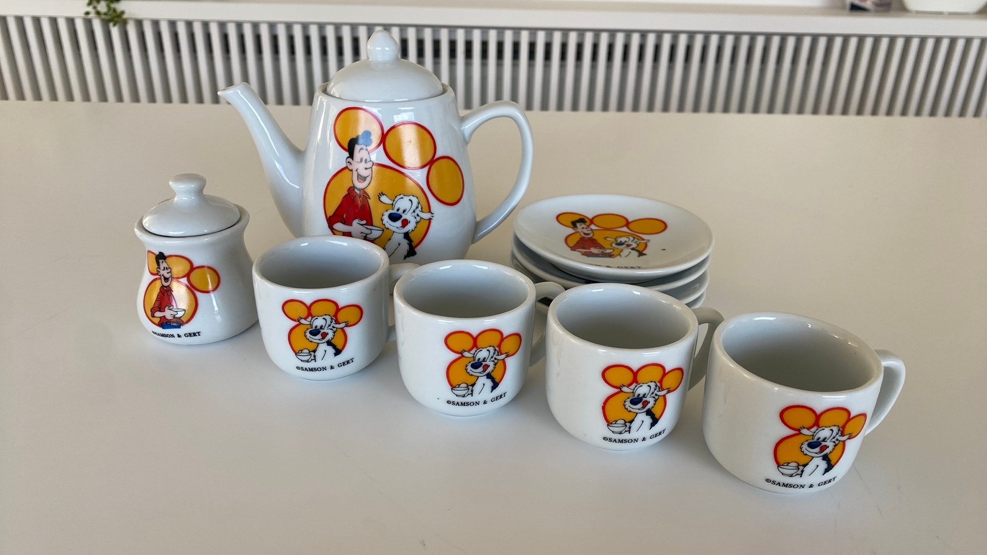 Vintage Samson en Gert kinderkoffieservies. Compleet, Verzamelen, Ophalen of Verzenden