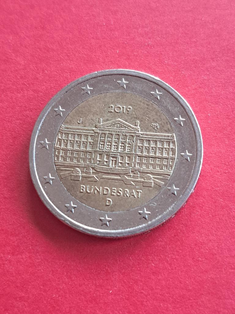 2019 J Allemagne 2 euros Bundesrat Hambourg, Envoi, Allemagne, 2 euros, Monnaie en vrac