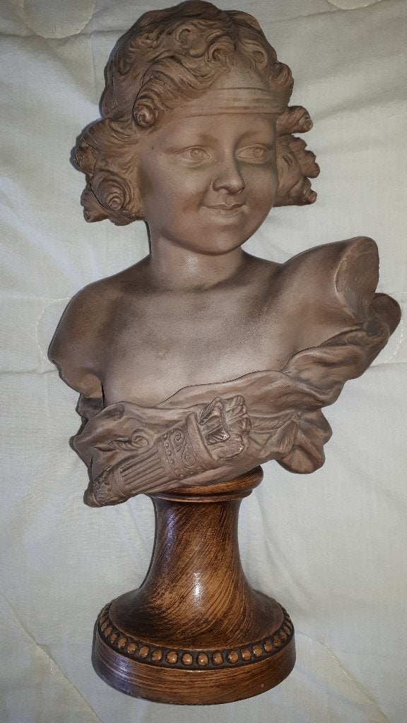Terracotta sculptuur, Antiek en Kunst, Kunst | Beelden en Houtsnijwerken, Ophalen, Overige onderwerpen, Natuurlijk materiaal, Buste