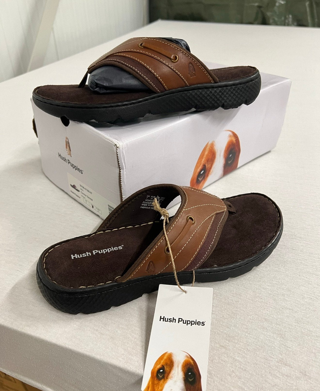 Sandales Hush Puppies Connor en cuir de hommes NEW brunes 41, Neuf, Enlèvement ou Envoi, Brun, Sandales
