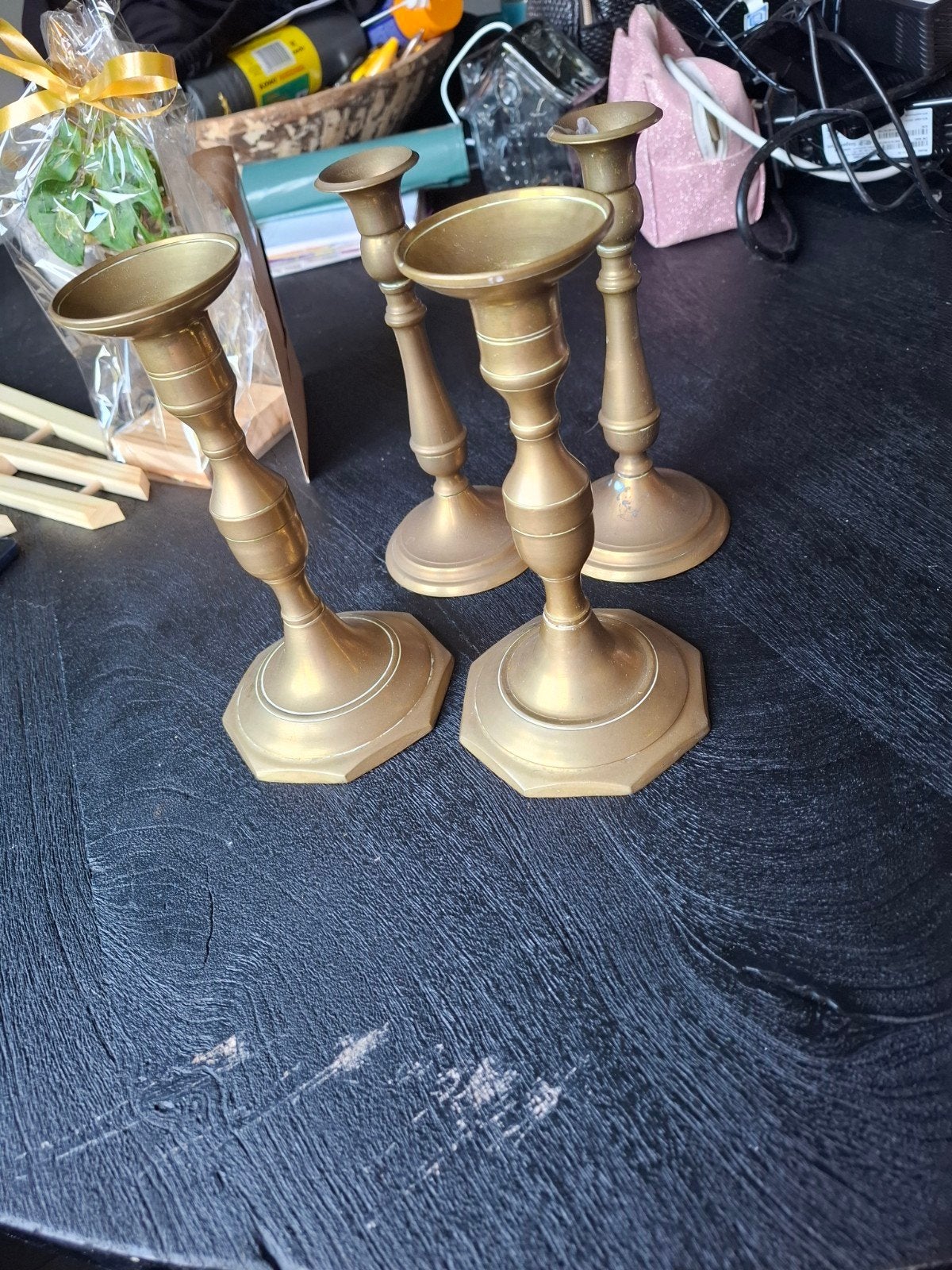 ensemble de 4 chandeliers en laiton, Enlèvement ou Envoi