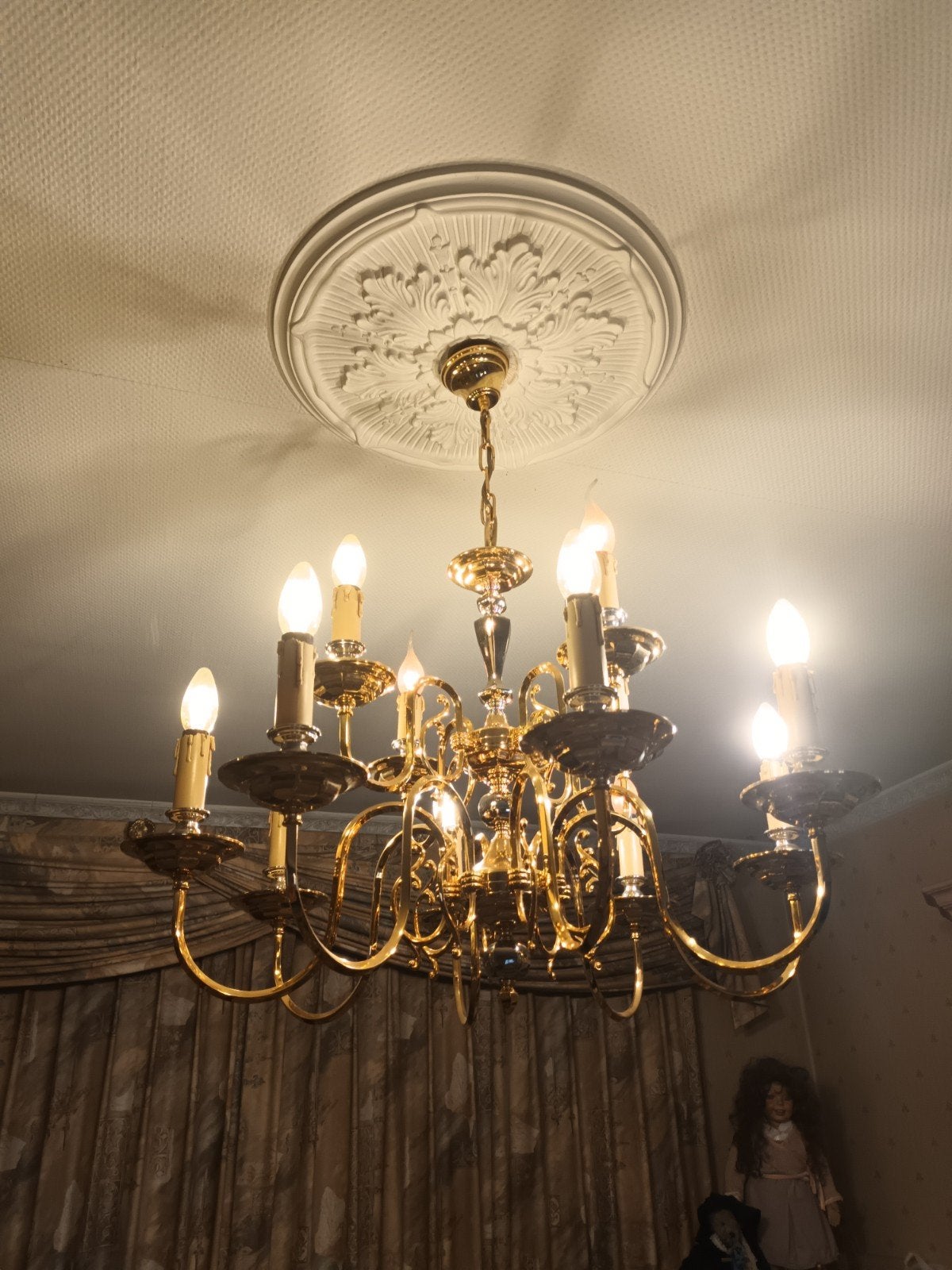 luster in zeer goede messing geen schade, Huis en Inrichting, Ophalen