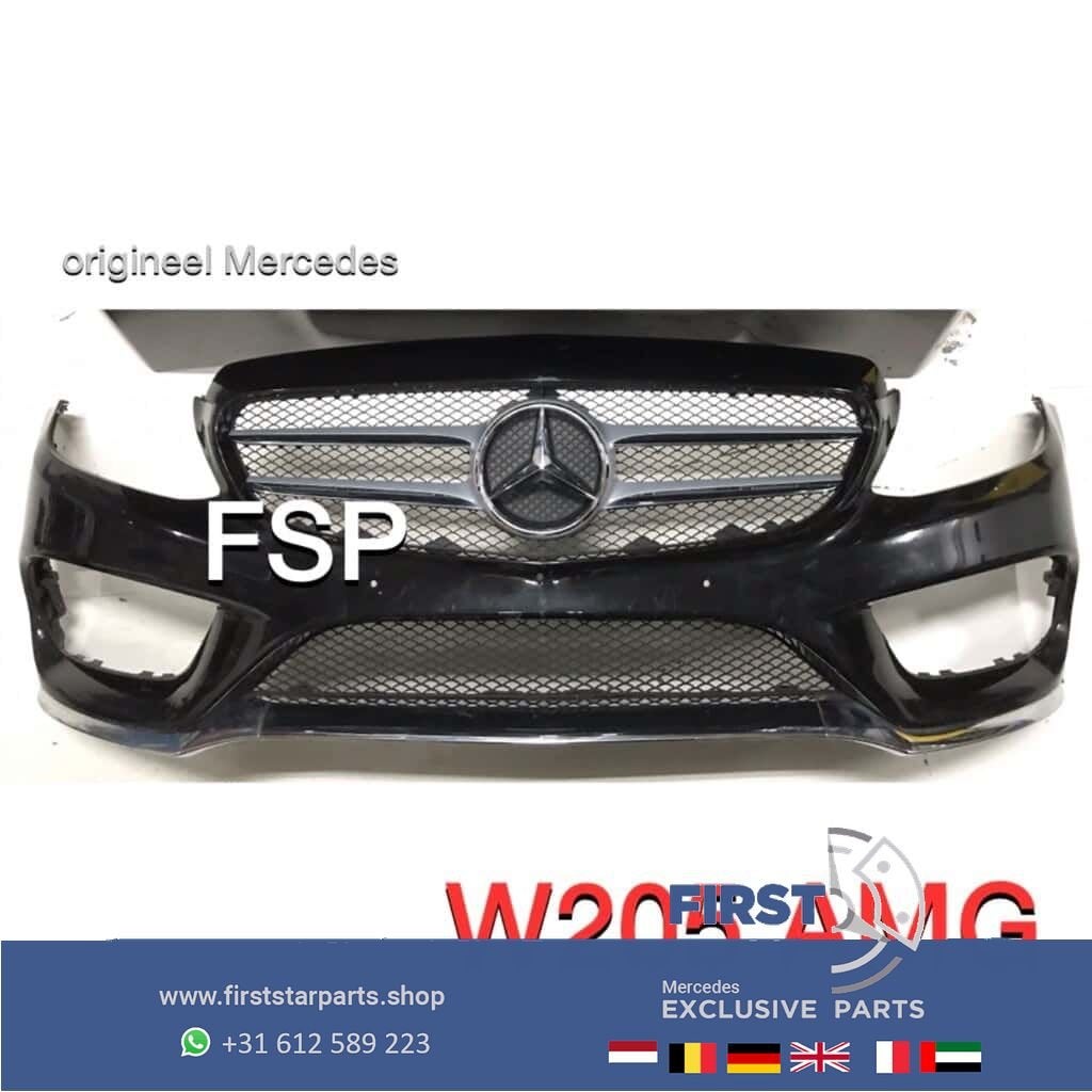W205 C43 AMG Voorbumper zwart + gril + onderlip C Klasse 201, Utilisé, -, Avant, -