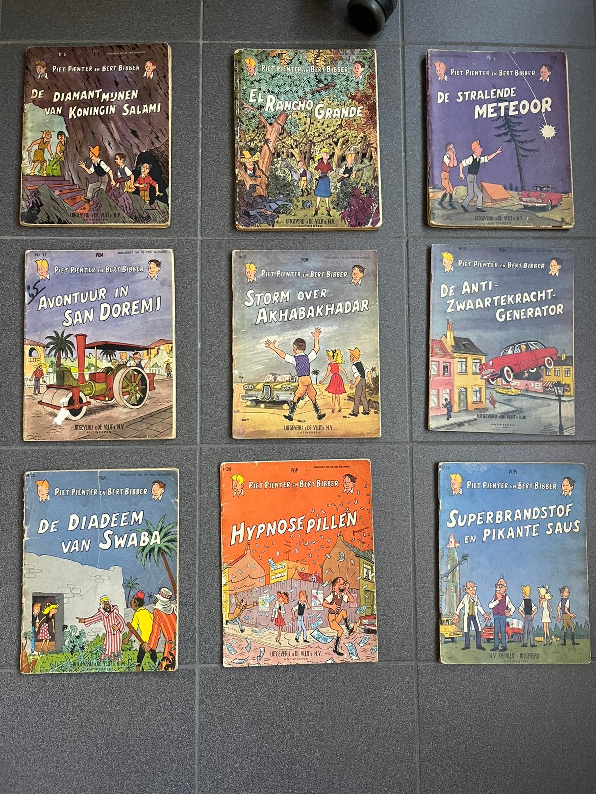 Lot 9x Piet Pienter en Bert Bibber, eerste druk, Boeken, Meerdere stripboeken, Ophalen of Verzenden, Gelezen