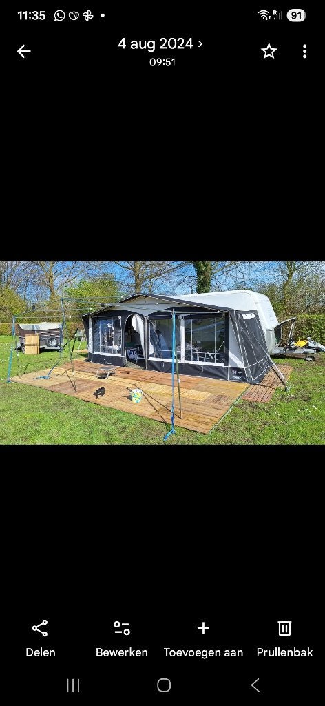 Vier seizoensvoortent +luifel walker, Caravans en Kamperen, Ophalen, Zo goed als nieuw, Polyester, Walker Campingstyle