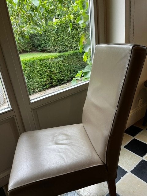 8 comfortabele stoelen te koop, Maison & Meubles, Chaises, Enlèvement, Utilisé, Bois, Cinq, Six Chaises ou plus