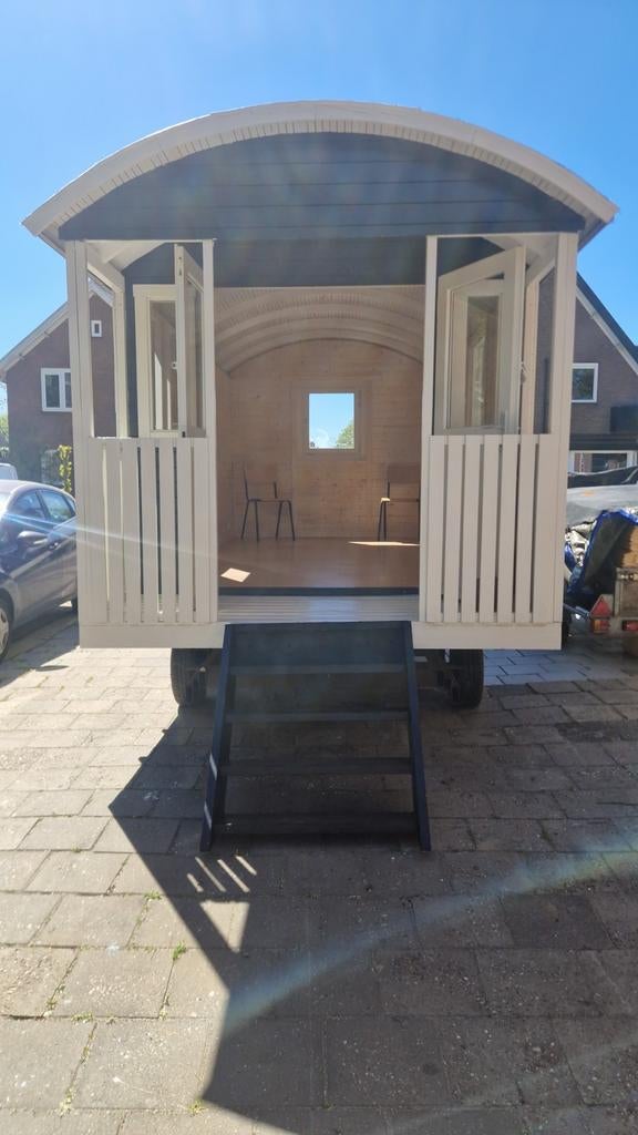 Pipowagen werfkeet 5x240 met balkon, Ophalen of Verzenden