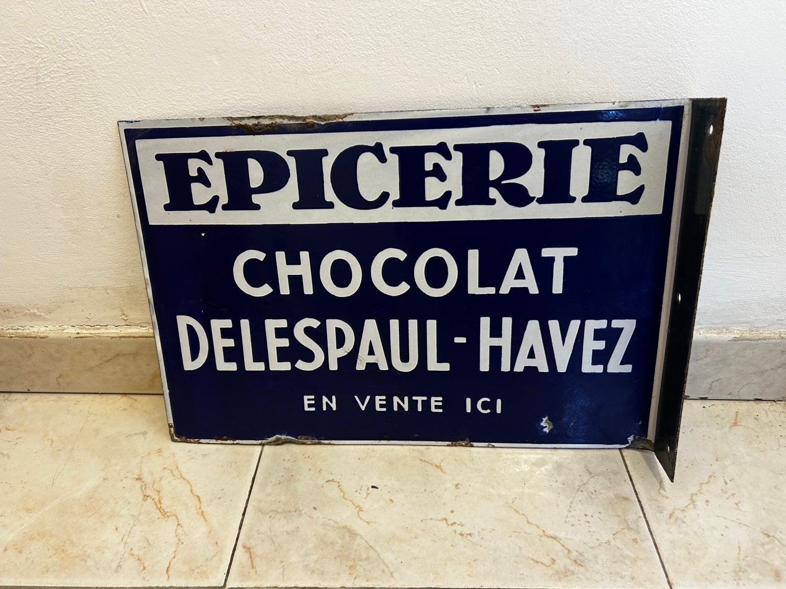 Plaque emaillee Chocolat Delespaul ancienne, Collections, Enlèvement, Comme neuf