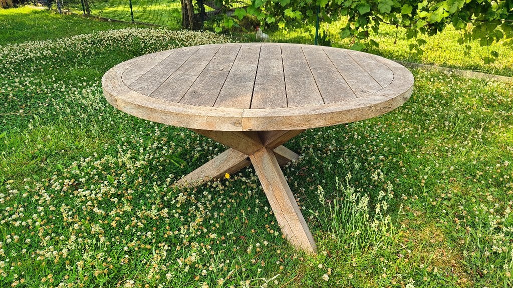 tuintafel in Teak, Ophalen, Gebruikt, Rond, Teakhout