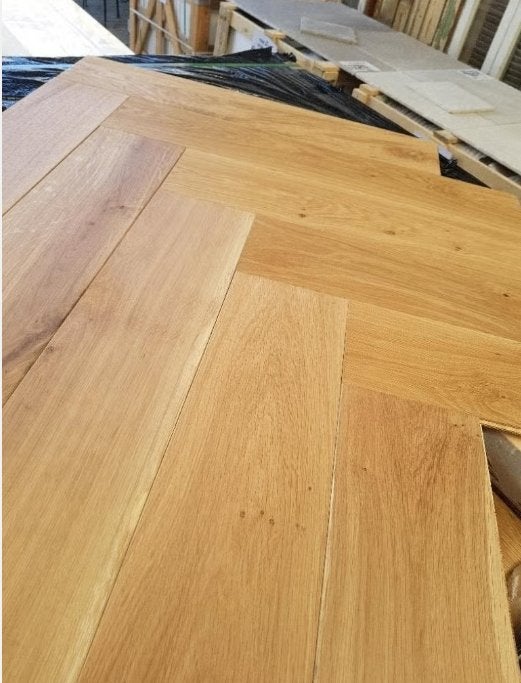 PARQUET À CHEVRONS EN CHÊNE XXL HUILÉ PRÊT À L'EMPLOI, Enlèvement