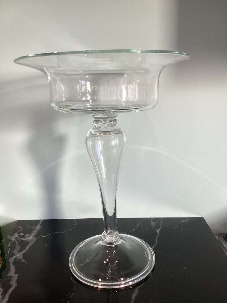 Grand bol à fruits en verre sur pied Cleybergh. 069/Aa., Maison & Meubles, Enlèvement, Verre, Balance, Sur pied