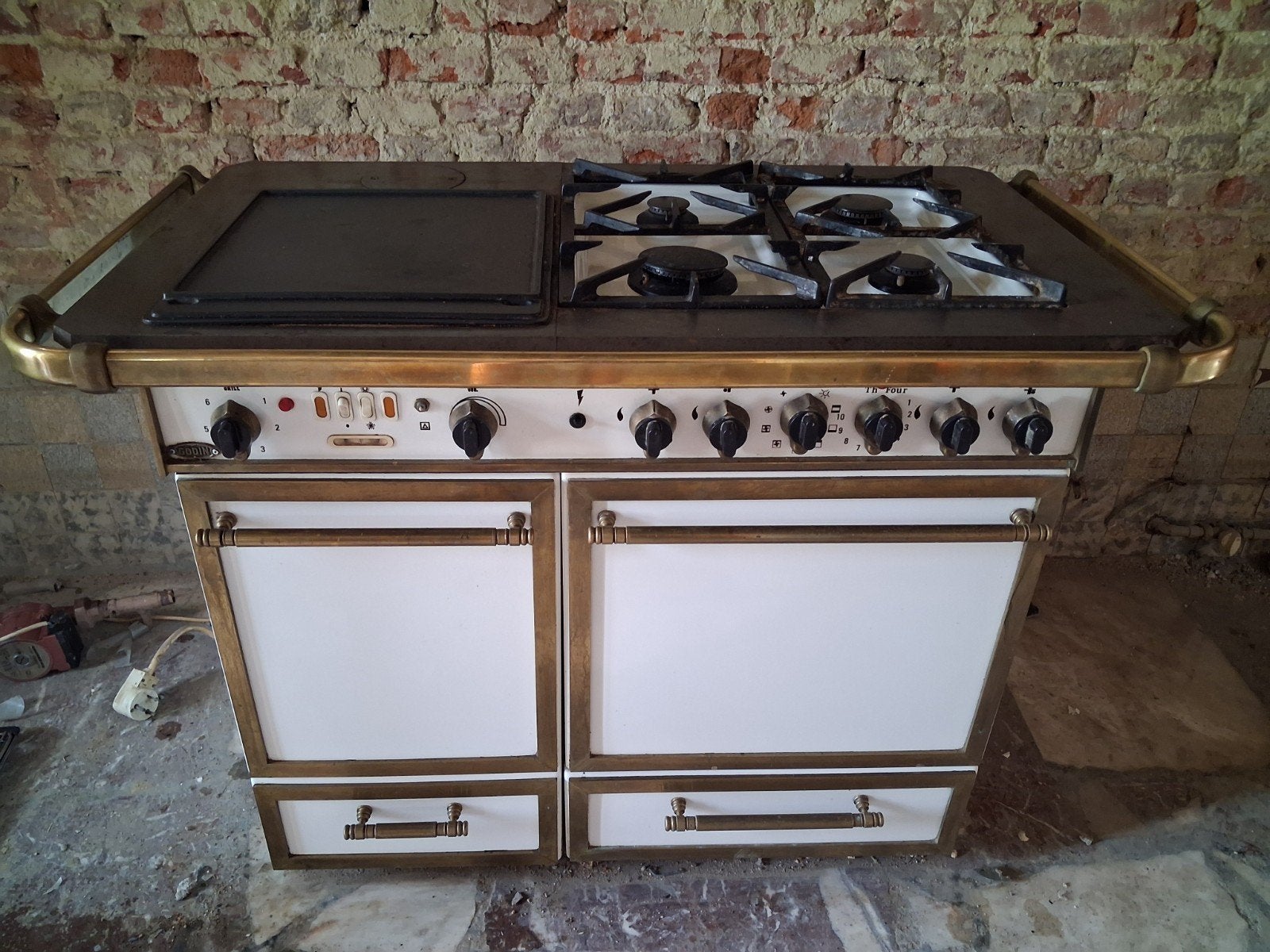 Cuisinière et chaudière gaz + électricité GODIN, Ophalen, Gas