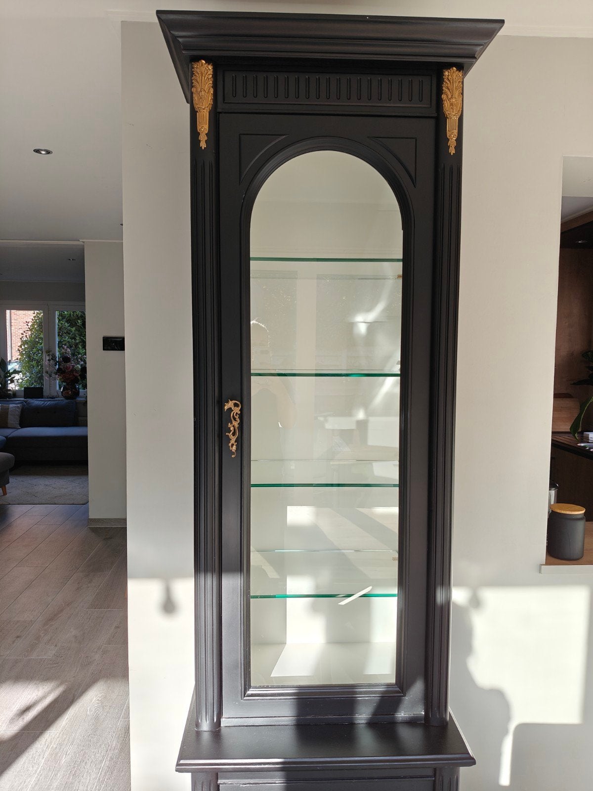 Vintage vitrinekast., Ophalen, Met deur(en), 200 cm of meer, 50 tot 100 cm