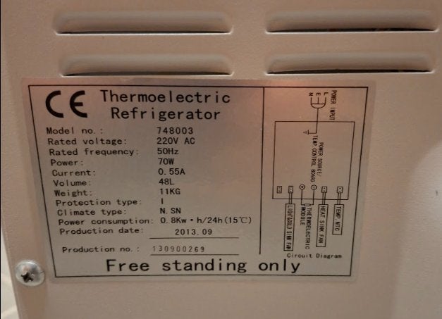 Frigo Bar Technolux, Electroménager, Moins de 45 cm, Enlèvement, Sans bac à congélation, Comme neuf