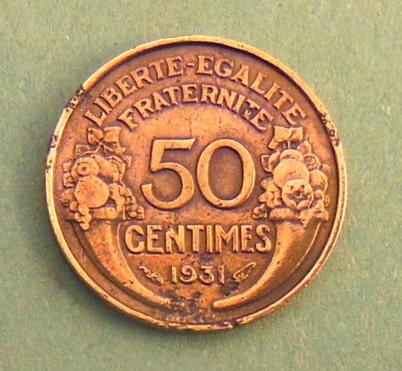 France 50 centimes 1931, Envoi, France, Monnaie en vrac