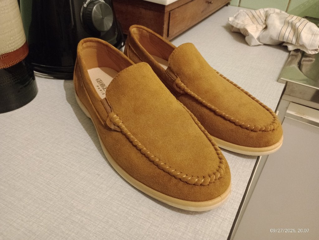 Paar herenschoenen type mocassins boat suede, Georges Rech, Overige kleuren, Ophalen of Verzenden, Zo goed als nieuw