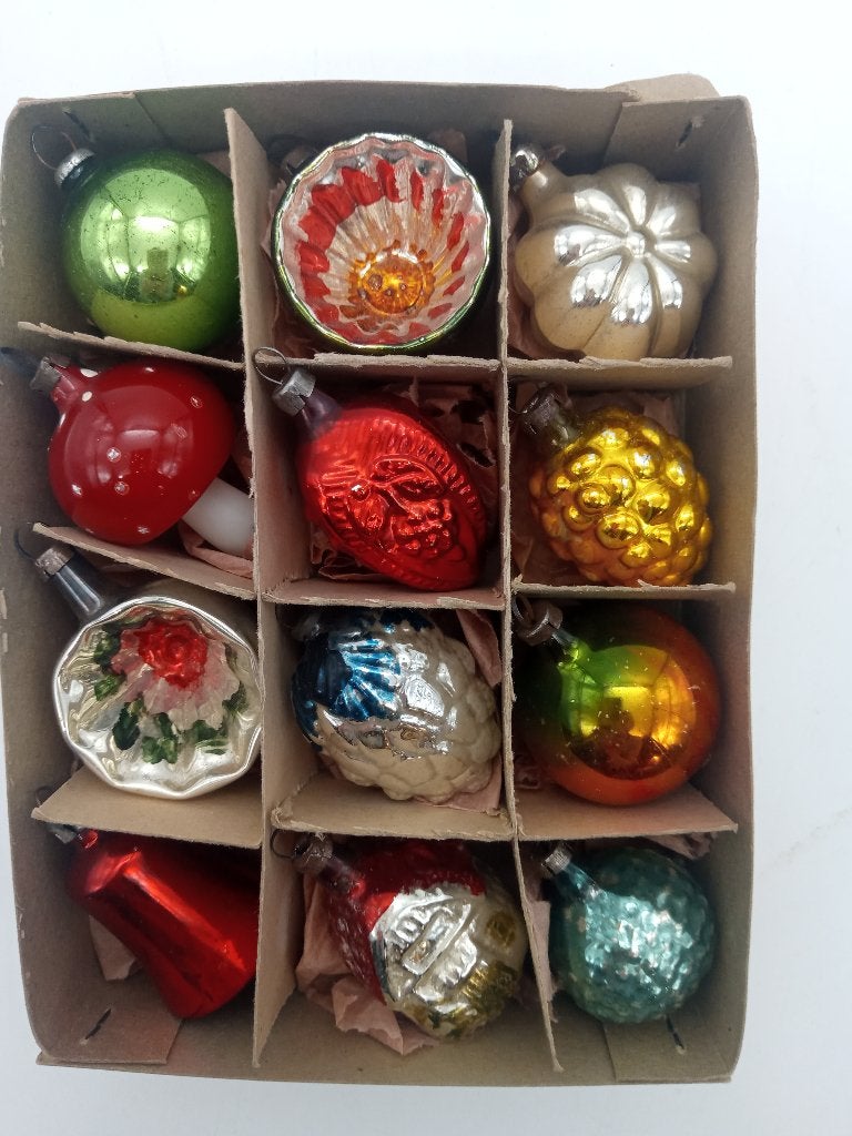 Zeer mooie oude feathertree kerstballetjes, Ophalen of Verzenden