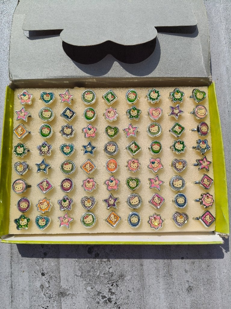 72 vintage Hello Kitty ringen voor kinderen - nieuw, Verzamelen, Speelgoed, Ophalen of Verzenden, Nieuw