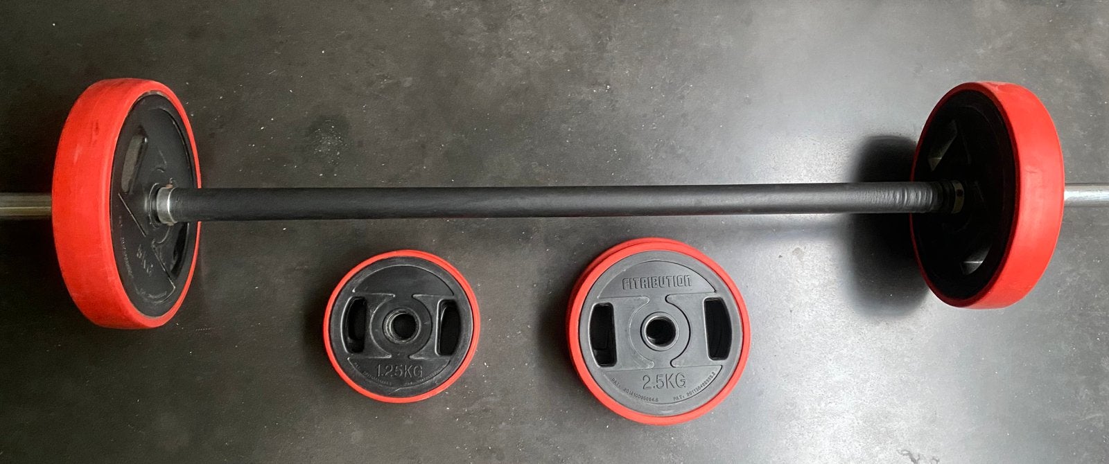 Halter stang | gewichten | Sluitklemmen Fitribution, Sport en Fitness, Ophalen, Zo goed als nieuw