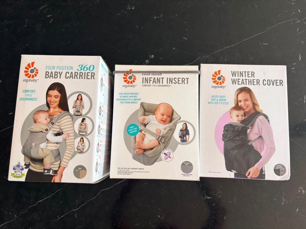 Draagzak ergobaby 360 (inclusief babyinzet en weather cover), Zo goed als nieuw, Buik, Draagzak, Ophalen
