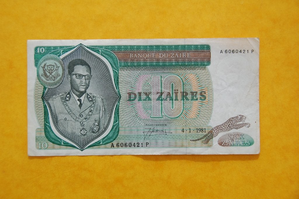10 ZAIRES 1981, Envoi, Billets en vrac