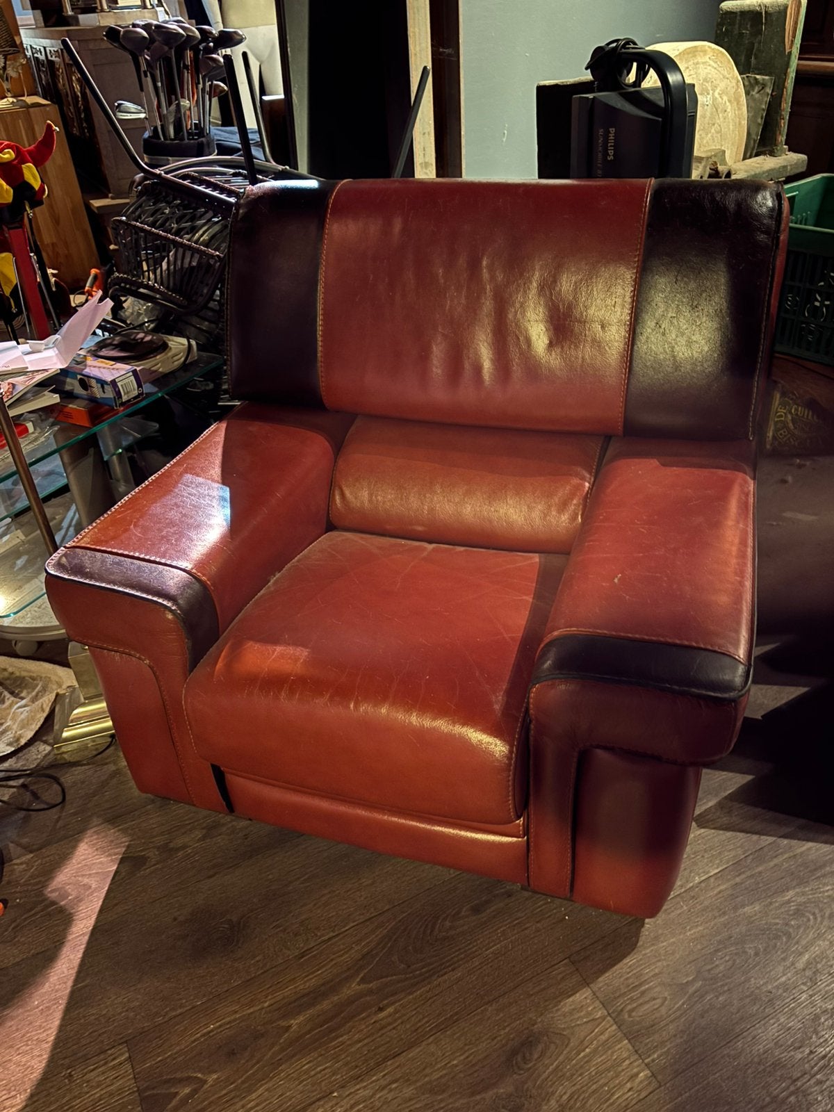 Fauteuil, cuir, designer, Ophalen, Zo goed als nieuw, Leer