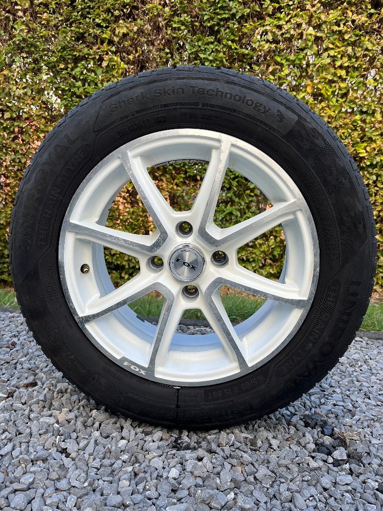 Jantes alu blanches 15'' + pneus été 185/65, 15 pouces, Véhicule de tourisme, Pneus été, 185 mm