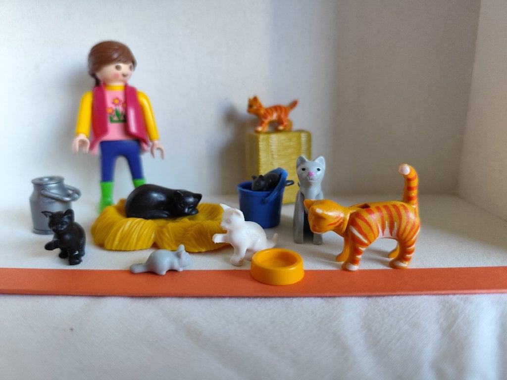Playmobil 6139 - kattenfamilie, Kinderen en Baby's, Speelgoed | Playmobil, Ophalen, Gebruikt, Complete set, Country