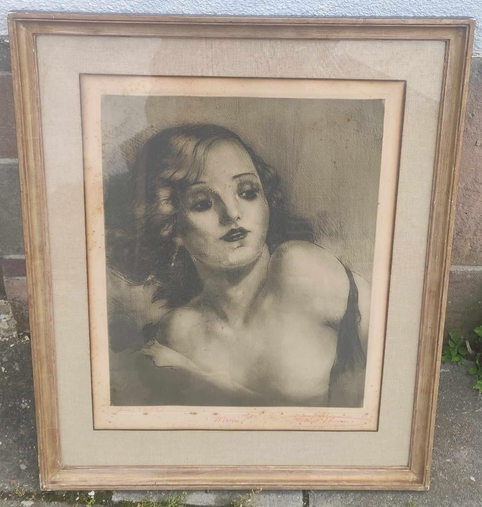 eau forte epreuve d artiste mona signe henri thomas, Ophalen of Verzenden