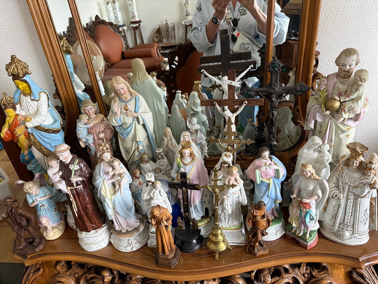 Religieuze beelden porselein antiek, Antiquités & Art, Antiquités | Objets religieux, Enlèvement