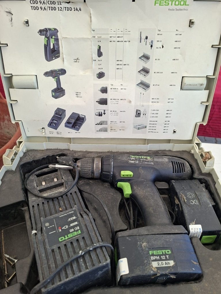 Festo/Festool TDD 12 accu schroefboormachine, Doe-het-zelf en Bouw, Gereedschap | Boormachines, Ophalen of Verzenden, Gebruikt
