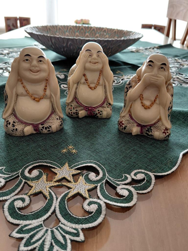 3 stuks boedha beelden  handgeschilderd, Huis en Inrichting, Woonaccessoires | Boeddhabeelden, Ophalen