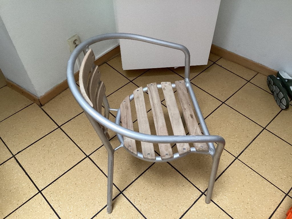 Tuinstoel  4stukken, Tuin en Terras, Tuinstoelen, Ophalen, Zo goed als nieuw, Hout, Stapelbaar