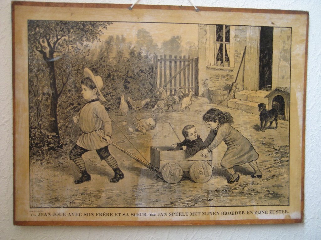 ANTIEKE SCHOOLPLAAT, Antiquités & Art, Enlèvement ou Envoi